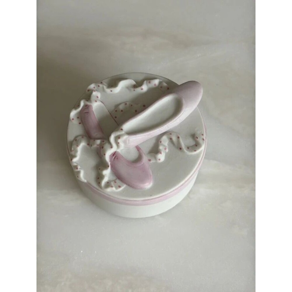 Vintage 1980’s Lefton China Company ballet ballerina trinket box jar
